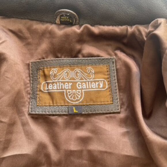 Vtg. Men's Leather Gallery Western Native Boho Lace-up Jacket Brown Beaded Rare - Picture 14 of 15